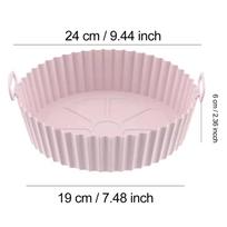 22/24 cm apvalus silikoninis oro gruzdintuvės kepimo krepšelio įdėklas, daugkartinio naudojimo, lengvai valomas Airfryers padėklas, kepsninė, kepsninė, kepta vištienos orkaitėje, keptuvė virtuvei 24CM