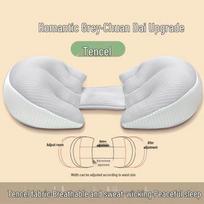 U-Shaped Pregnancy Body Pillow: Cross-Stitch Lumbar and Belly Support for Side Sleeping One Size white