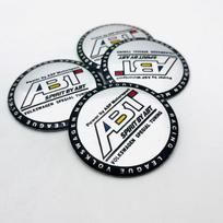 4 vnt. 56 mm aliuminio sidabrinės juodos spalvos logotipas ABT ratų centrinės apdailos lipdukas ABT Sportsline ženklelis Priedai 4pcs for ABT&68mm Black Caps