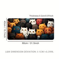 VIKAMA Cartoon Animation Cat Desk Mat Mouse Pad Desktop Game Pad Keyboard Mat Non-Slip Waterproof 21X26CM