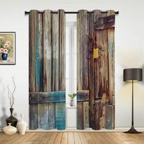 Medinės durys Retro užuolaidos miegamajam svetainei užuolaidos virtuvei vaikų kambariui lango užuolaida modernus namų dekoras 135W x 60H(cm) x1