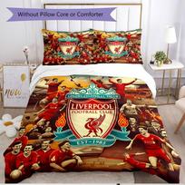 3pcs Duvet Cover Set (1*Duvet Cover + 2*Pillowcase, Without Core), football club (2).C Print Soft All‑Season Bedding Set, Home Bedroom Decor Gift 140cmx210cm