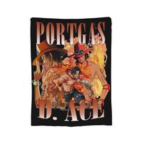 O-Oned Manga P-Pieced Portgas D Ace Blankets Fleece  Winter  Breathable Thin Throw Blankets for Bedding Travel Bedspread 30x40in black