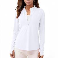Women's Fashion Solid Slim Fit Casual Half Zip Quick Dry Stand Collar Fitness Sports Yoga Top Long Sleeve Lightweight Activewear XXL white