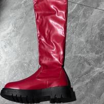 Moteriški batai storapadžiai avalynė Batai iki kelių Aukšti elastingi batai Seksualūs batai 39 pink