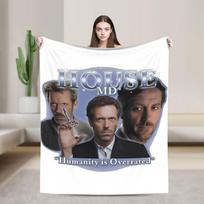 Dr House MD Montage Blankets Fleece Spring Autumn Portable Lightweight Throw Blanket for Home Couch Quilt Size: 75*100cm, Weight: 230 GSM