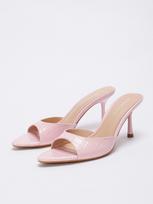 Vasarinės minimalistinės smailios nosies stileto aukštakulnės su vienu dirželiu 38 beige