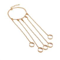 Ring Set with Chain Design - Elegant Finger Rings for Women, Stylish Accessory|Chain Link Rings|Durable Rings beige