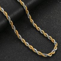 2/3/4/5/6mm Stainless Steel Twisted Rope Chain Long Necklace for Men Women Mixed Statement Punk Rock Metal Jewelry 55cm  22inch black