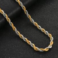 2/3/4/5/6mm Stainless Steel Twisted Rope Chain Long Necklace for Men Women Mixed Statement Punk Rock Metal Jewelry 45cm    18inch black