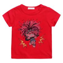 Rock Zombie Poppy Printing T Shirt Trolls Print Kids T Shirt Boys Cartoon Short Sleeve Baby Girls T Shirt Children's Clothes Y2k 6T red