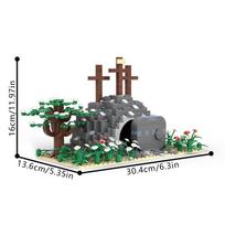 MOC Tomb of Jesus Resurrection Building Blocks Model Easter Jesus Empty Tomb Architecture Bricks Assembly Toys Kids DIY Gifts
