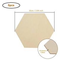 1-15cm Blank Wood Hexagon Slices, Unfinished Hexagonal Wood Pieces for DIY Craft, Painting, Staining, Coaster Making, Home Decor beige