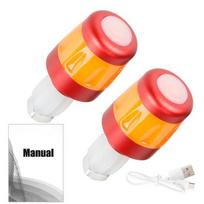2Pcs Bicycle Handlebar End Light, Rechargeable Bike LED Flash Lamp, Bike Handlebar Plugs Safety Indicator Light for Nigh Riding
