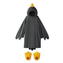 Juokingas žąsiuko ir anties kostiumas vaikams ir suaugusiems, su gobtuvu gyvūno kombinezonas pižama, minkštas pliušinis dėvimas pledas, Helovino Cosplay XXL A black