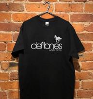 HOT! Deftones White Pony Band Logo Black Heavy Cotton T-Shirt M brown