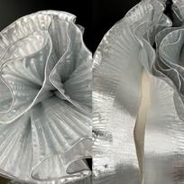 Metallic Lustrous Big Wave Lace Fabric 15cm Wide 1 Yard Pleat Mesh Organza Ruffle Dress Accessories DIY Styling Sewing gray