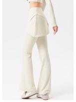 Women's Slimming Yoga Skort: Micro-Flare, Hip-Covering, Long Leg-Lengthening for Running & Outdoor Fitness M (95-105 jin) beige