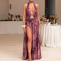 2026 European and American Women's Sexy Sleeveless Slit Slim Fit Long Camisole Dress XL white