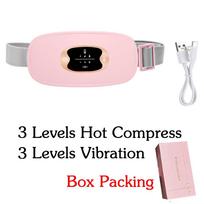 Electric Heating Waist Massage Belt Vibration Hot Compress For Women Period Pain Relief Abdominal Warm Belt white