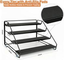 4 Tier Spice Rack Countertop Kitchen Countertop Space-Saving for Cabinet Herb Jars Storage Holder Wall Mounted Tierd Seasoning
