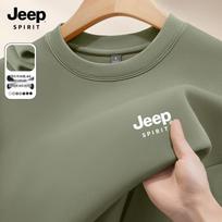 JEEP SPIRIT Men's 2025 Heavyweight Round Neck Sweatshirt L gray