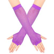 Mary Short fishnet gloves - nightclub multi-color sexy stretch gloves - punk gloves One size fits all pink