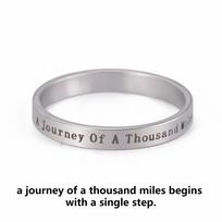 3mm Wide Rings Inspirational Words Stainless Steel Women Men Anniversary Ring Jewelry Gift for Lover Mother Friends 11 white