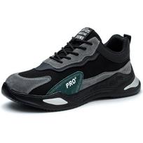 Labor Protection Shoes Summer Breathable Steel Toe Caps  Anti-smash and Anti-puncture Men's Construction Site Safety Shoes 46 black