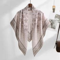 110cm Gėlėtas Banguotas Viskozės Kvadratinis Skara Musulmonėms Hidžabams Medvilninis Galvos Apdangalas Mada Malaizija Servetėlė Foulard gray