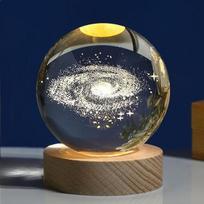 LED krištolinio rutulio lempa Paukščių tako raštas Naktinė lemputė Astronomija