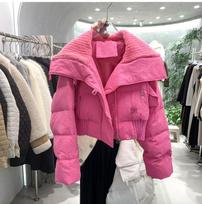Winter Short Cotton Jacket Women's Big Turn Down Collar Thicked Warm Cotton-padded Coat Female Casual Loose Down Cotton Jackets L