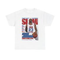 LeBron James  LBJ  Shirt, All Star NBA SLAM Cover T-Shirt, Unisex Sports Tee, Vintage Retro Basketball Streetwear, Gift For Men, Dad, Guys S white