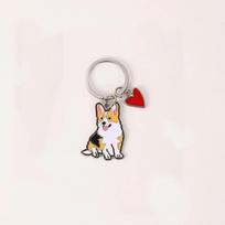 Metalinis mielas takso raktų laikiklis buldogo raktų pakabukai Corgi raktų pakabukas naminių šunų raktų pakabukas Dovana geriausiam draugui white
