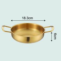 Food Grade Stainless Steel Hot Pot Dual Handles Durable Cooking Pot for Seafood Ramen Home Kitchen Dinners B