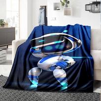 1 vnt. Astro Bot nuotykių flanelės pledas itin minkštam, mielam komfortui, kelionėms, lovatiesei, sofai Y7235 75cmx90cm blue