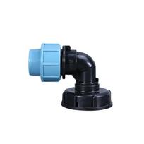 1PCS IBC Tank Adapter 1'' 1/2'' 3/4'' Coarse Thread Water Fittings Elbow Straight Outlet Hose Home Garden Tee Connector Plastic DN15(20MM) black