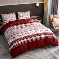 Festive Christmas Deer Duvet Cover Set with 2 Pillowcases for EU Single Double US Queen King Size Bedding EU 135x200cm 2PCS white