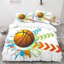 Boys Basketball Bedding Set 3D Ball Duvet Cover Full King For Teen Men Microfiber Sports Theme Game Comforter 70x133cm 2pcs orange