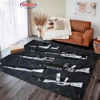 3D Assault Rifle Pistol Revolver Gun Carpet for Living Room Bedroom Hallway Long Strip Anti-slip Rug Sofa Doormat Home Decor Mat 40x60cm (16x24in) brown