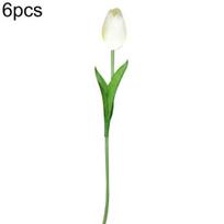 6Pcs Lifelike Artificial Tulip Flower Bouquet Decoration for Party Home Garden green