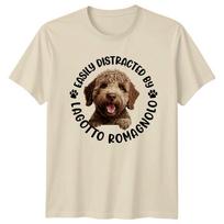 Easily Distracted By Lagotto Romagnolo Unisexs TShirt Unisexs Tee Graphic Top 4XL black
