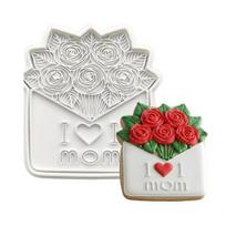 Flower Cookie Cutter Sunflower Rose Tulip Shape Biscuits Molds for Baking Fondant Pastry Biscuit Clay DIY Molds Gifts for Mother's Day Valentine's Day K gray