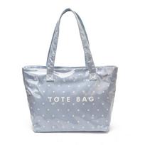 Polka Point Tote Bag Women's Large Capacity Shoulder Bag Commuter Handbag mėlyna