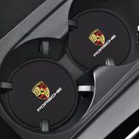 Automobilio puodelio laikiklis vandens puodeliui, buteliui. Neslystančios pagalvėlės Porsche 718 Cayenne Panamera 911 Macan Taycan Cayman Boxster. Lipdukas black
