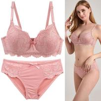 European and American Sexy Bra Set with Lace Embroidery Fashionable Lingerie Comfortable and Skin-friendly Panties 42/95C brown