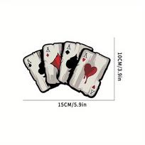 15X10Cm Poker Spades A Pattern Motorcycle Decals Motocross Fuel Tank Racer Body Car Windows Ornament Playing Card Decals white