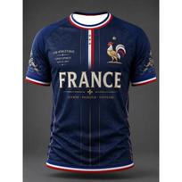 Motorcycle  France Football Printed Casual Short Sleeves T-Shirt Football Cultural T-Shirt 5XL black