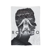 CR7 Football Soccer   Blanket Fleece Throw Blankets Home Couch Decoration Soft Warm Bedspreads, 75x90cm black