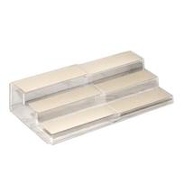 3 Tier Expandable Spice Rack Visible Adjustable Expandable Step Shelf Kitchen Organizer Multi Functional Cabinet Storage Rack white